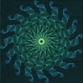 thumbnail image 1 of Ahgly Company Tapis de Zone Carré Lavable en Machine, Vert Sarcelle, 4 Pieds Carré, 1 of 7