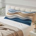 thumbnail image 4 of Beige Blue Ombre Long Body Pillow Covers, Moire Abstract Artwork Soft Breathable Throw Pillow Cases with Invisible Zipper, Decorative Pillowcase Pillows Protectors for Sofa Bed Couch 20"x60", 4 of 9