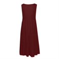 thumbnail image 7 of Xunlbb Summer Maxi Dress for Women Fashion Holiday Summer Solid Color Sleeveless Party Beach Dress Beach Dress Size S-2XL, 7 of 7
