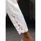 thumbnail image 3 of Pantalones Acelit de lino para mujer, a la moda otoñal, blancos, con bolsillos, 3 of 7