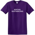 thumbnail image 2 of Social Distancing Please Stay Back Six Feet T-Shirt Front and Back Print Purple (M), 2 of 6