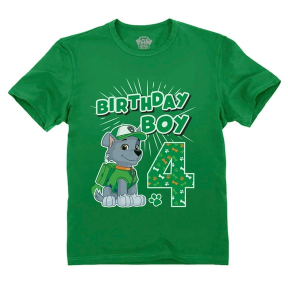 Paw Patrol Four Birthday Shirt Paw Patrol 4 Year Birthday Shirt Boy - Perfect for Boys Featuring Zuma, Rocky, Marshall & Rubble Prints