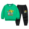 thumbnail image 3 of Ropa de Pokémon para niños, conjunto de sudadera y pantalones de chándal para primavera y otoño, figura de Anime, conjunto informal gráfico de Pikachu de dos piezas, 3 of 5