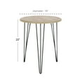 thumbnail image 4 of DecMode 18" x 22" Brown Wooden Accent Table with Black Metal Hairpin Legs, 1-Piece, 4 of 9