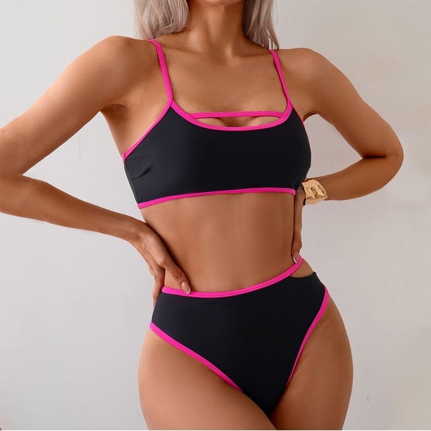 Trajes de baño para mujer, Trajes de baño para mujer Traje de baño ajustado estampado para mujer que cubre el vientre y las piernas Conjunto de traje de baño conservador Traje de baño para mujer