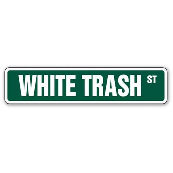 SignMission 6 x 24 in. White Trash Aluminum Street Sign