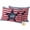 Blue, Red, White, Silver, variant on 2 Pack Outdoor Waterproof Throw Pillow Covers,4th of July American Star Decorative Square Pillow Case Patio Pillowcases for Chair Couch Sofa 16x16in