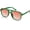008 Green Transparent Frame/Reddish Brown Gradient, variant on Black Aviator Sunglasses, UV400 Protection, Yellow Tinted Lenses