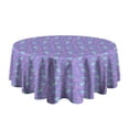thumbnail image 5 of Purple Cartoon Narwhal Pattern Round Tablecloth 60"x60",Wrinkle Wipeable Table Cloth for Kitchen Dining Room Picnic Patio Party, 5 of 6