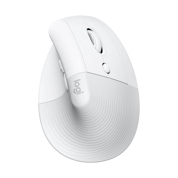 Open Box Logitech Lift Vertical Ergonomic Mouse, Wireless, Bluetooth or Logi Bolt USB receiver, Quiet clicks, 4 buttons, compatible with Windows/macOS/iPadOS, Laptop, PC - Off White
