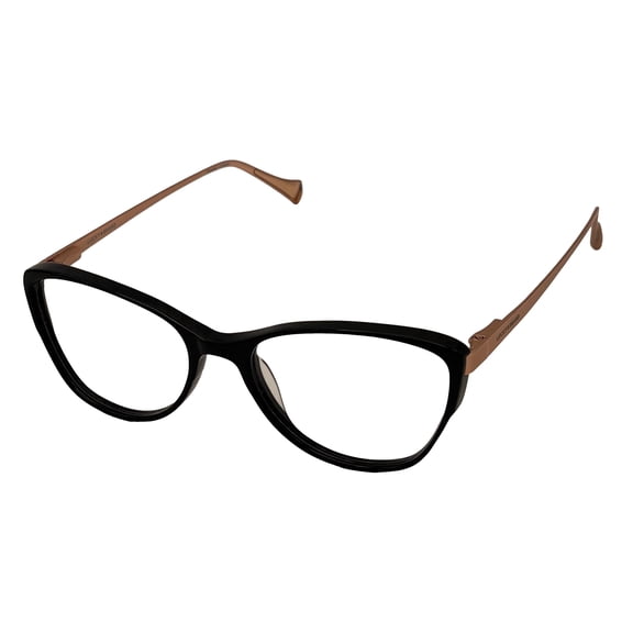 Lucky Brand Lucky Brand Adult Butterfly Eyeglass Frames with Lucky Brand Eyewear Case, Clear Demo Tint, Black, 53/17/140, 1 Pair