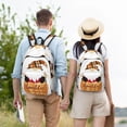 thumbnail image 5 of Naloa Autumn Gnomes-1 Canvas Backpack for Men Women Rucksack Casual Travel Daypack College Tote Satchel Bookbag for Teens-Small, 5 of 7