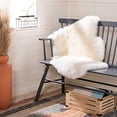 thumbnail image 2 of Safavieh Sheep Skin Collection SHS121A Handmade Rustic Glam Genuine Pelt 3.4-inch Extra Thick Area Rug, 3'7" x 6', White, 2 of 2