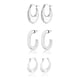 thumbnail image 1 of JeenMata Juego de 3 Pares de Pendientes de Moda para Mujer en Baño de Oro Blanco, Pendientes de Aro, Pendientes Hipoalergénicos, Colgantes y Gruesos, Regalo de Joyería para Mujer, 1 of 5
