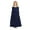 Dark Blue, variant on Girls Casual Long Sleeve Solid Knee Length Dress for Toddlers and Kids Comfortable Outfit