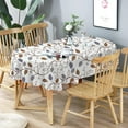thumbnail image 2 of Oval Tablecloth Brown Leaf Tablecloth, Modern Plaid Leaf Oval Tablecloth, Checkered Tablecloth, Indoor/Outdoor Waterproof Wrinkle Free Durable Gingham Tablecloth for Oval Tables 54 X 72 in, 2 of 6