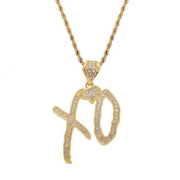 2026 New XO Letter Pendant Necklace Hop Jewelry for Men Women Fashion Accessories Trendy Alloy Chain Statement Piece