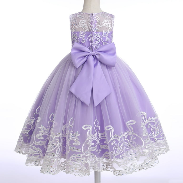 IDOPIP Flower Girl Lace Tulle Dress for Kids Wedding Bridesmaid Birthday  Party Formal Princess Gown - Walmart.com