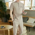 thumbnail image 5 of Conjunto de chándal de nailon blanco para hombre, conjunto de pantalones, sudadera, conjunto de camiseta y pantalones para hombre, nuevo conjunto elegante de manga corta a juego, 5 of 5