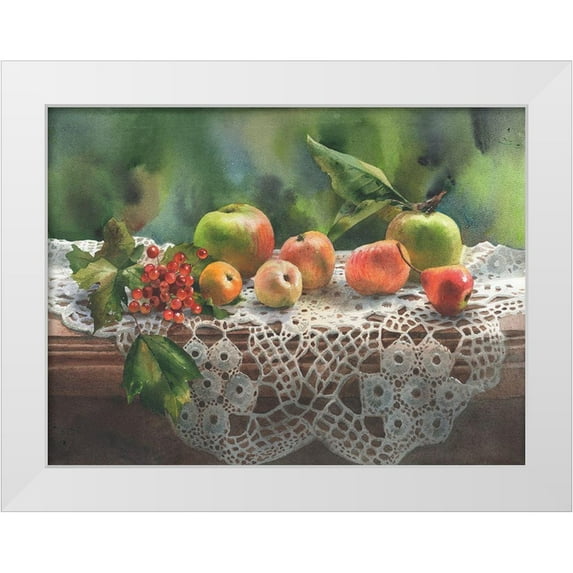 Besedina, Anastasiia 24x19 White Modern Wood Framed Museum Art Print Titled - Autumn Fruits