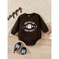thumbnail image 2 of Bagilaanoe Newborn Baby Boy Girl Oversized Rompers Letter Football Print Long Sleeve Bodysuits 6M 12M 18M 24M Infant Casual One Piece Short Jumpsuit, 2 of 9