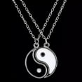 thumbnail image 3 of Opvise 1 Pair Couple Necklace Eye-catching Rust-proof Alloy Unisex Necklace Tai Chi Pendants for Women, 3 of 8