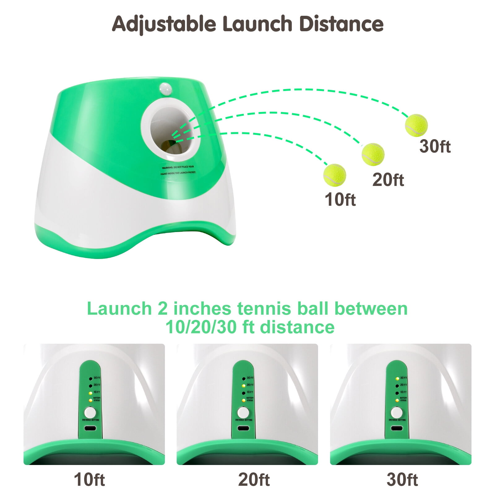 Automatic Dog Ball Thrower with 3 Balls Interactive Tennis Ball Launcher for Dogs Pet Ball Throwing Machine for Indoors/Outdoors Playing