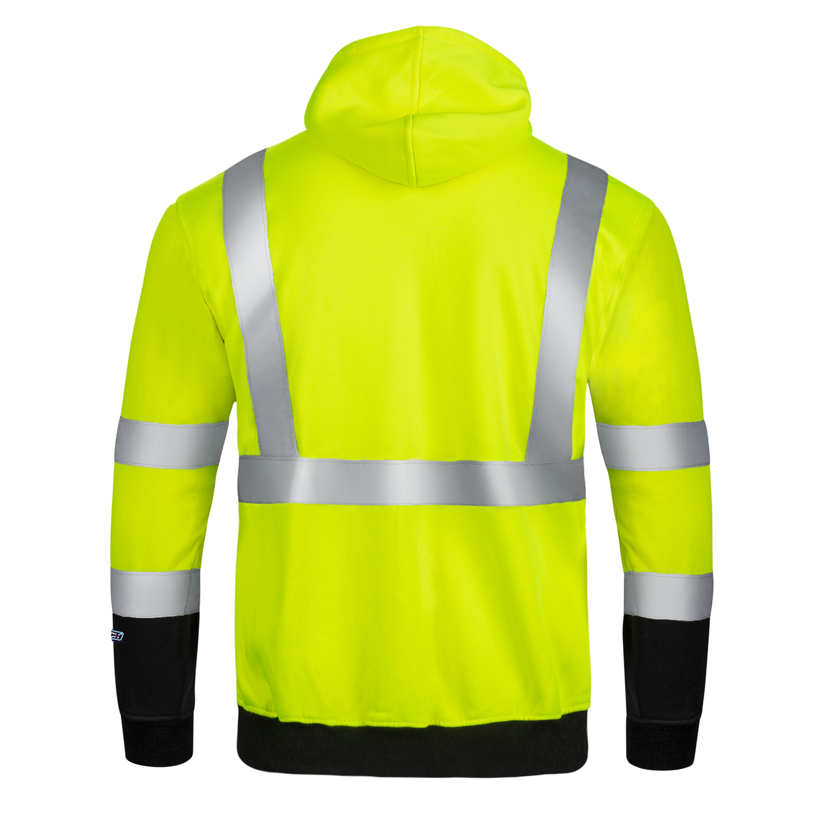 JORESTECH Hi-Vis Safety Full-Zip Hoodie, ANSI Class (Yellow/Black, 4XL) 