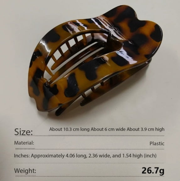 Set of 4 Abalone-Shaped Shark Clips - Strong Grip for Thick Hair, Elegant Design for Everyday Use