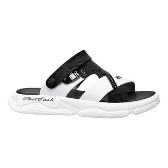 Men's Adjustable Hook and Loop Closed Toe Sport Sandals, Synthetic