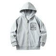thumbnail image 3 of Kiijoy Boys Solid Color Zipper Hoodie Casual Active Hooded Sweatshirt Jacket, Sizes 5-6, 3 of 4