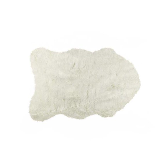 Home Roots Beddings 331453 Sheepskin Faux Fur Single Area Rug, Off White - 2 x 3 in.