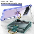 thumbnail image 5 of Jiahe Cover For Samsung Galaxy Z Flip4 Case,Slim Shockproof Transparent with Ring Anti-Scratch Full Body Protection Cover,Green, 5 of 6