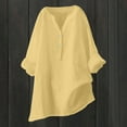 thumbnail image 2 of XuJwPNcy Women's Cotton Linen Shirts Button V Neck Long Sleeve Tops Baggy Solid Color Trendy Dressy Blouses, 2 of 5