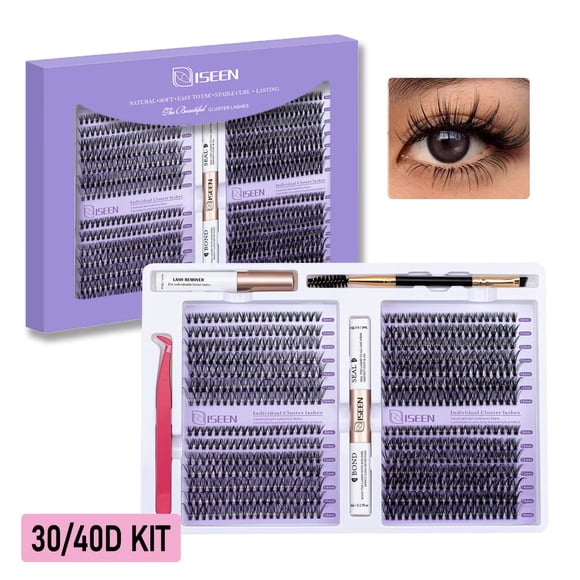 Pro DIY Lash Extension Kit: Assorted Lash Clusters with Bond & Seal...