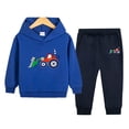 thumbnail image 2 of YDFCWXW Fleece Pullover Hoodie and Pants Outfit Set Toddler to Little Kid 2-12 Years (Dark Blue, 2-3 Years), 2 of 5