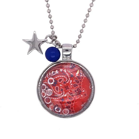 Red Bandana Shaker Pendant with Charms