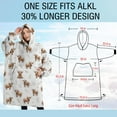 thumbnail image 4 of Oversized Wearable Blanket Hoodie,White Highland Cow Flower Pattern Sherpa Blanket Hoodie with Super Pockets,Super Warm Fuzzy Pullover for Women & Men, 4 of 6