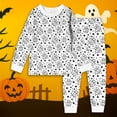 thumbnail image 2 of Shadoumai Halloween Pajama Set for Pajamas for Plain Two Color Pumpkin Print Diy Hand Painted Pjs Casual Long Sleeve Shirts and Longs Nightwear Set 2 Piece Summer Loungewear, 2 of 5