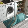 thumbnail image 3 of Teal Gold Marble Wave Pattern Kitchen Rug Mat,Kitchen Runner Rugs Non Skid Washable,Decorative Kitchen Floor Mats for Kitchen,Sink,Laundry,17"x47.2", 3 of 7