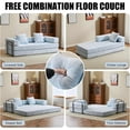 thumbnail image 5 of Convertible Sofa Bed, Folding Floor Sofa Boneless Couch with Pillow, Compression Sofas Chenille Foldable Mattress Couch with Fixed-Shape Frame, Futon Lounge Sleeper for Living Room, Light Blue, 5 of 7