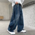 thumbnail image 6 of CONZONE Boys Baggy Jeans Wide Leg Casual Jeans for Child Y2K Elastic Waist Fall Streetwear Denim Pants with Pockets, 6 of 9