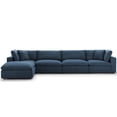 thumbnail image 6 of Contemporary Modern Urban Designer Living Room Lounge Club Lobby Sectional Sofa Set, Fabric, Navy Blue, 6 of 9