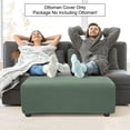 thumbnail image 3 of QJUHUNG Stretch Indoor Ottoman Slipcover Jacquard Rectangle Footstool Cover Dark Gray X-Large, 3 of 7