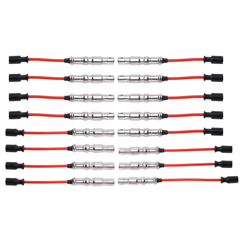 ISA Set of 8 Ignition Coil with 16 Iridium Spark Plug and Red Wire Set For Mercedes-Benz C43 CL500 CLK430 CLK500 E430 E500 E55 AMG ML430 ML500 S430 S500 SL500 4.3L 5.0L