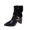thumbnail image 1 of Zapatos Botines de mujer Botas de mujer de tacón medio botines de punta redonda para mujer zapatos de tobillo de tacón para mujer botas sexis para mujer tacones para mujer (Black 6.50), 1 of 7