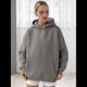 thumbnail image 5 of Sudadera Holgada de Larga con Capucha para Mujer, Estilo Informal, para Otoño e Invierno. Gris XL, 5 of 7