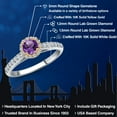 thumbnail image 2 of Gem Stone King 10K Two Tone Gold Purple Amethyst and Lab Grown Diamond Engagement Ring for Women | 0.77 Cttw | Round 5MM | Gemstone February Birthstone | Size 7, 2 of 6
