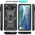 thumbnail image 6 of for Google Pixel 7 pro case Heavy Duty Rugged Full Body Scratch Proof Shockproof Screen Camera Protection Built-in 360 Ring Kickstand Military Hard Back Phone Cover for Men Women Black, 6 of 14