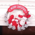 thumbnail image 3 of EIMELI Santa Claus Rattan Wreath Floral Hoop Christmas Ornament Home Door Decoration, 3 of 9